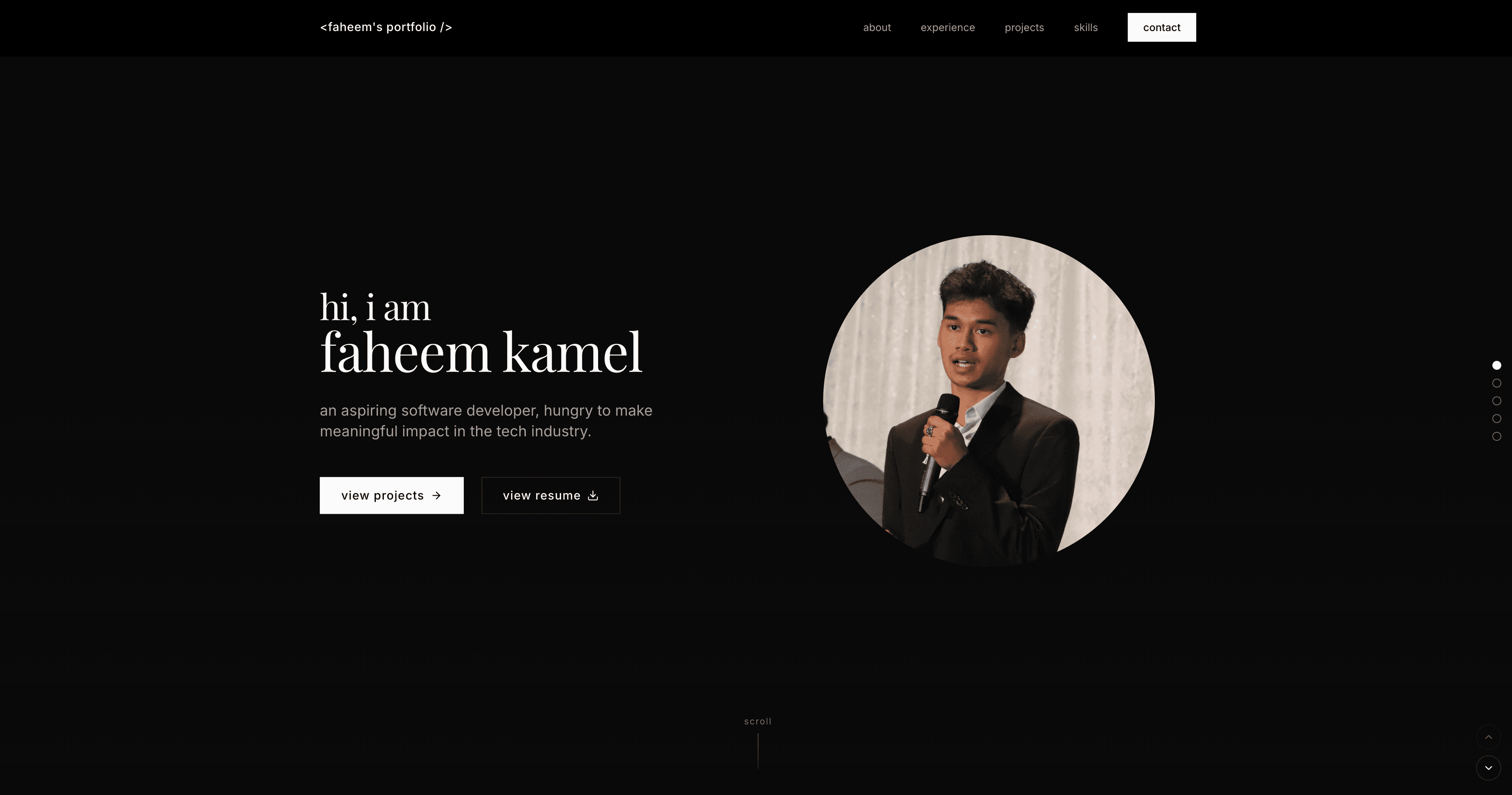 faheem's portfolio preview